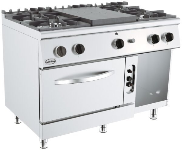 BASE 700 CUISINIÈRE AVEC PLAQUE COUP DE FEU À GAZ 4 BR. AVEC FOUR GAZ