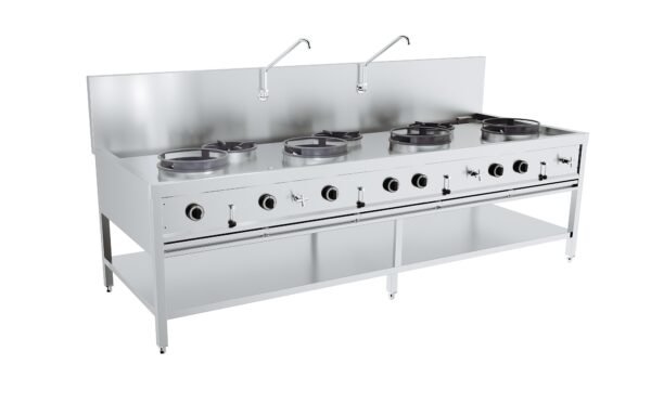 TABLE WOK À GAZ 4X17kW + 3X9kW